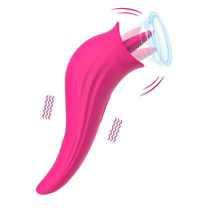 Rose Clitoris Vibrator with Licking Tongue