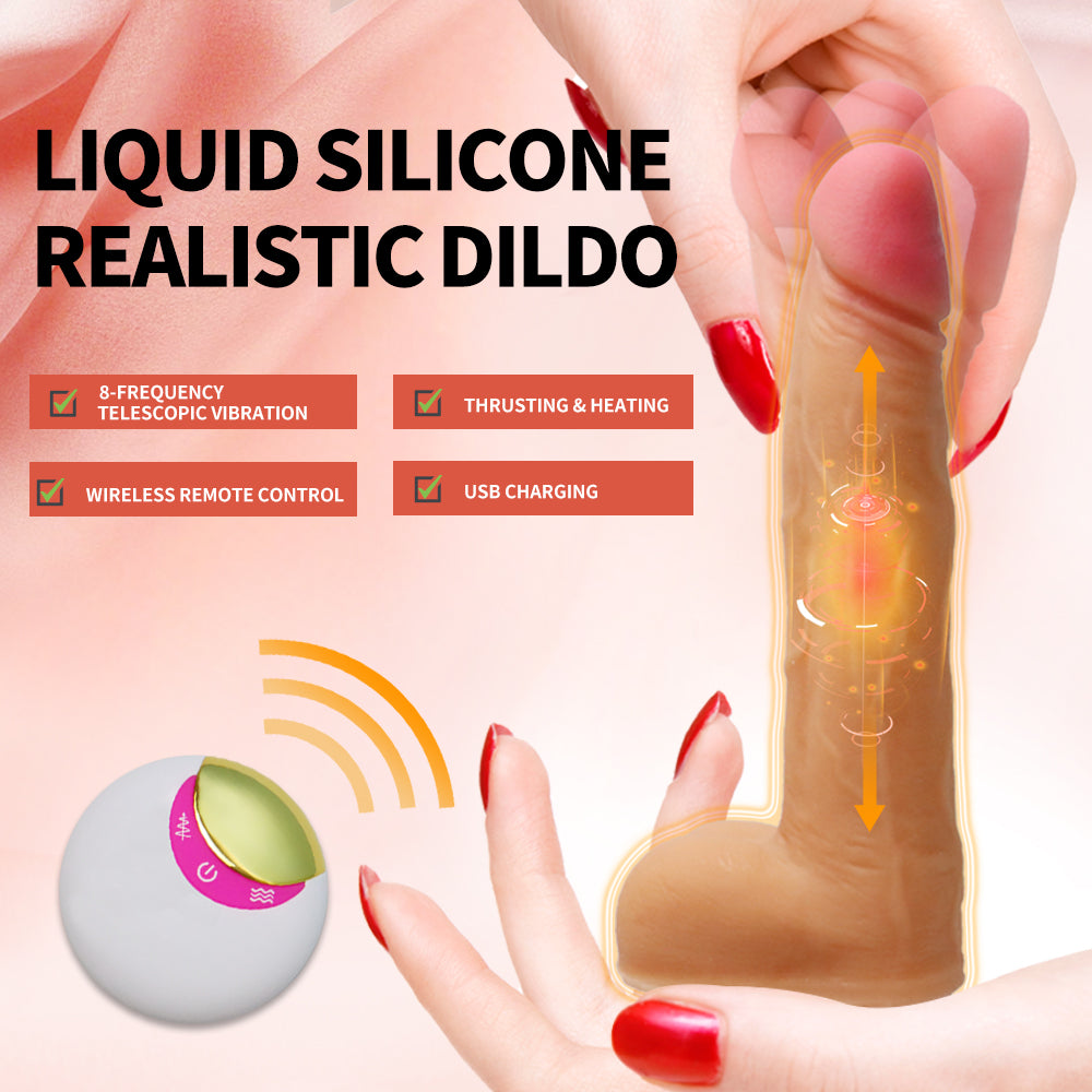 Thrusting Realistic Dildo Vibrator