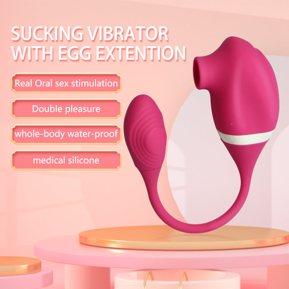 Sucking Vibrator with Egg Extention