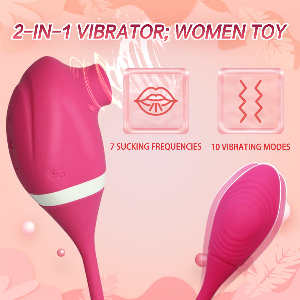 Sucking Vibrator with Egg Extention