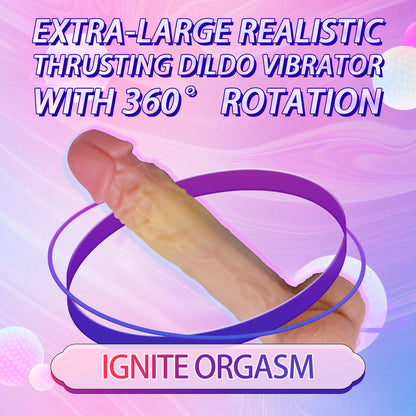 Extra-large Realistic Thrusting Dildo Vibrator with 360° Rotation